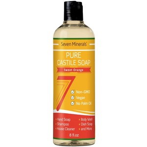 image:imageSeven Minerals EWG Verified Castile Soap  1 Gallon No Palm Oil Unscented Mild amp Gentle Skin Cleaning For Sensitive Skin Baby Wash Soothing Non GMO amp Vegan Formula with Organic Carrier OilsBest Sweet Orange